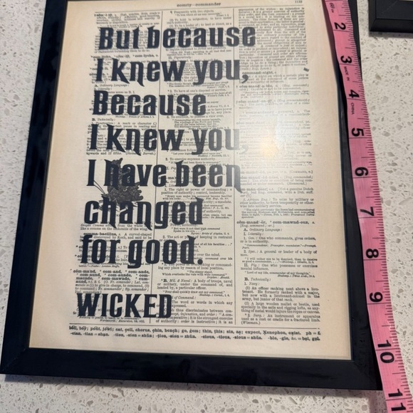 Wicked Musical Quote Print: Antique 9x11 Framed “Because I Knew You” - Picture 2 of 3